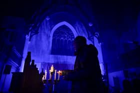 Inside the Burns Mausoleum in Dumfries, which was recently lit up to mark the Big Burns Supper in the town. It was here in 1824 that a group of men entered the crypt to remove the poet's skull to use in a popular scientific experiment of the day. 