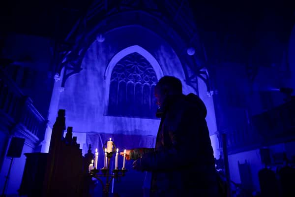 Inside the Burns Mausoleum in Dumfries, which was recently lit up to mark the Big Burns Supper in the town. It was here in 1824 that a group of men entered the crypt to remove the poet's skull to use in a popular scientific experiment of the day. 