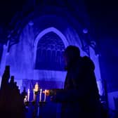 Inside the Burns Mausoleum in Dumfries, which was recently lit up to mark the Big Burns Supper in the town. It was here in 1824 that a group of men entered the crypt to remove the poet's skull to use in a popular scientific experiment of the day. 