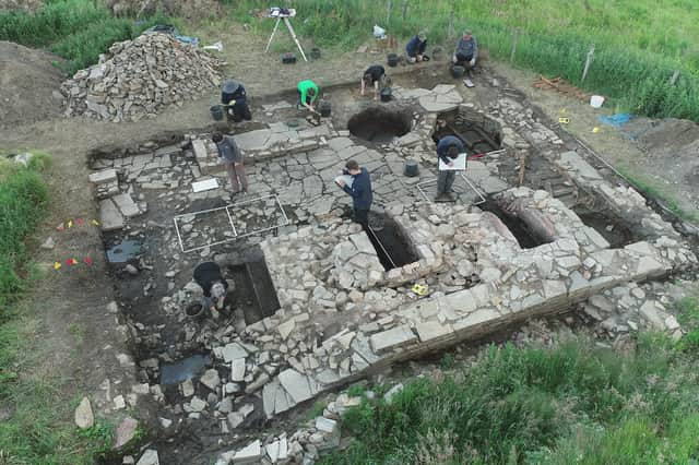 Drone shot of the Still Room excavation at Upper Drumin, The Glenlivet. PIC: National Trust for Scotland