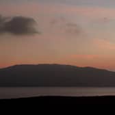 A deer at sunset on the Scottish island of Jura.