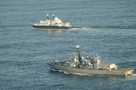 HMS Somerset shadows the Russian spy ship Yantar near UK waters (Picture: Royal Navy)