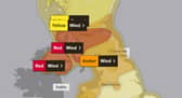The red warning area that covers much of the Central Belt. Picture: Met Office