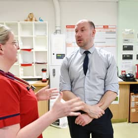 Health Secretary Neil Gray during a visit to Forth Valley Royal Hospital. Picture: Michael Gillen