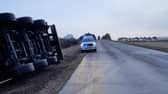 Police Scotland told drivers to avoid the area after vehicles overturned