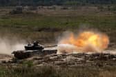A Ukrainian tanks fires during a training exercise (Picture: Anatolii Stepanov)