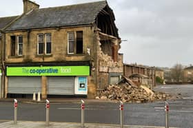 The Co-op in Denny was badly damaged during the storm Picture: Michael Gillen