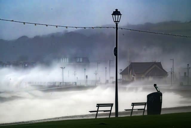 Storm Eowyn batters the coastal town of Largs. Picture: John Devlin