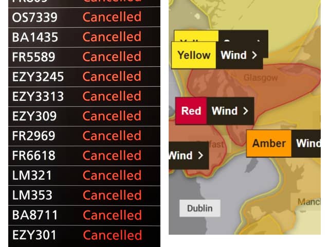 Scores of flights have been cancelled at airports across Scotland