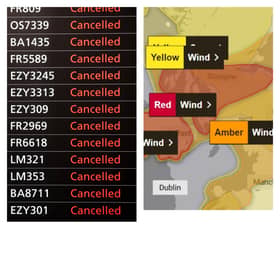 Scores of flights have been cancelled at airports across Scotland