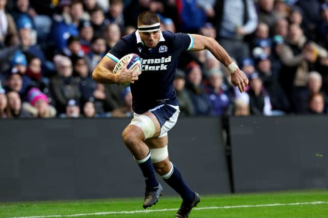 Scotland flanker Josh Bayliss came off with a worrying injury.
