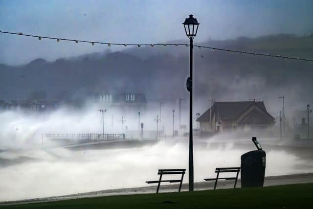 The scenes in Largs at the height of Storm Eowyn