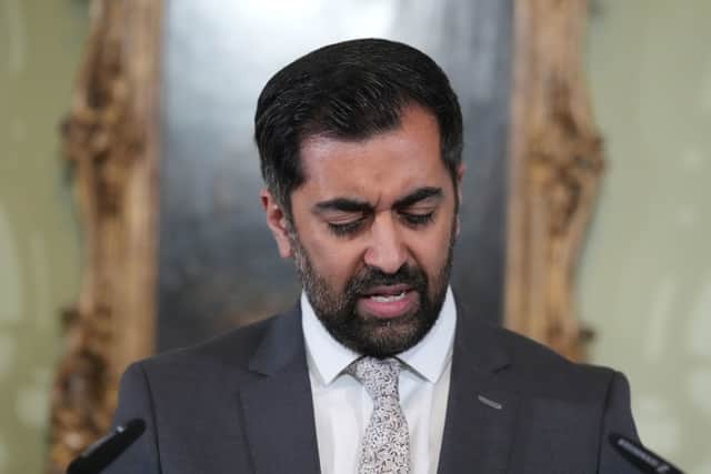 Humza Yousaf speaks at the time of his resignation as first minister. Picture: Andrew Milligan/PA Wire