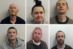 Top row, left to right, Barry Watson, Elaine Lannery, Iain Owens, and bottom row, left to right, John Clark, Scott Forbes, Paul Brannan, six of the seven people who have been convicted of being part of a Scottish child abuse ring and have been jailed for terms ranging from 20 years to eight years