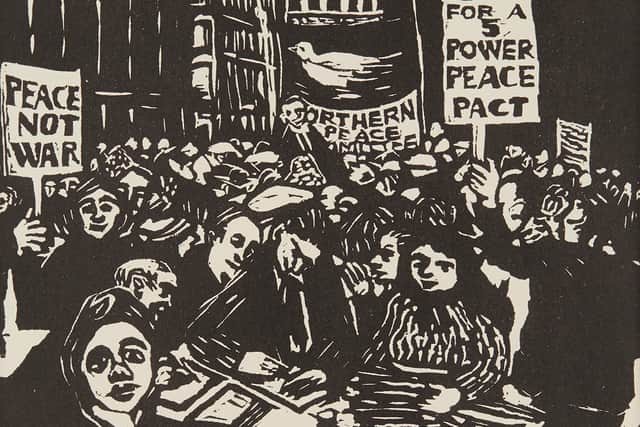 Detail from Warsaw Peace Protest, by Bet Low
