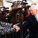 King Charles III talking to members of the public during his visit the Jewish Community Centre (JCC) Krakow. Picture: Aaron Chown/PA Wire 