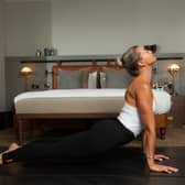 Yoga in a Kimpton room