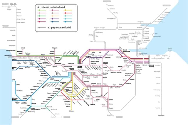 ScotRail routes to be initially cover by the app are in colour