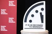 The Doomsday Clock is seen at 89 seconds to midnight, the closest the clock has ever been to midnight in its 78-year history to signal that the world is on a course of unprecedented risk.