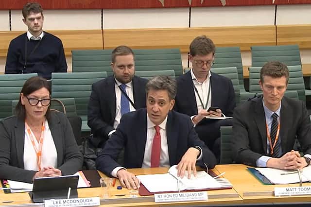 Energy Security and Net Zero Secretary Ed Miliband answering questions at the Environmental Audit Committee on the government's approach to net zero at Westminster
