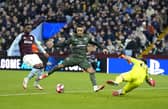 Celtic's Adam Idah (centre) scores their side's second goal of the game during the UEFA Champions League, league stage match at Villa Park, Birmingham. Picture date: Wednesday January 29, 2025.
