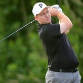 Graeme Robertson pictured making his PGA Tour debut in November after qualifying for  the Butterfield Bermuda Championship at Port Royal Golf Course