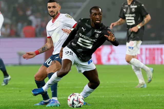 Former Rangers midfielder Glen Kamara in action for Rennes. (Photo by DENIS CHARLET/AFP via Getty Images)
