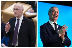 First Minister John Swinney and Nigel Farage MP