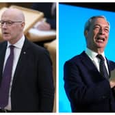 First Minister John Swinney and Nigel Farage MP