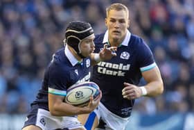 Scotland's Darcy Graham and Duhan van der Merwe in action against Australia in the autumn.