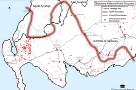 The rough outline of the proposed Galloway National Park