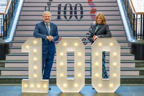 Culture Secretary Angus Robertson with National Librarian Amina Shah  at an event at the National Library of Scotland to celebrate its centenary year. Around 20 local libraries in Scotland are facing closure amid drop in visitor numbers, a reduction in opening hours and changing ways of consuming information.