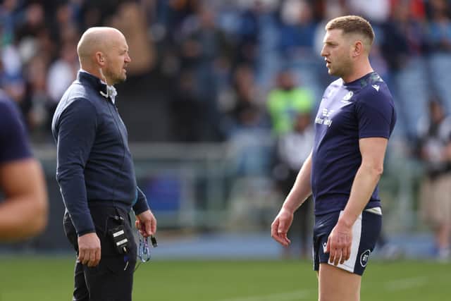 Scotland head coach Gregor Townsend and Finn Russell.