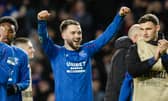Rangers' Nicolas Raskin celebrates at full-time against Union Saint-Gilloise.