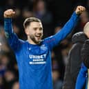 Rangers' Nicolas Raskin celebrates at full-time against Union Saint-Gilloise.