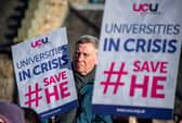 Demonstration over crisis at Scottish universities at the Scottish Parliament this week