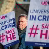 Demonstration over crisis at Scottish universities at the Scottish Parliament this week