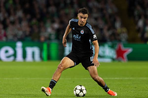 Slovan Bratislava's David Strelec in action during the 5-1 defeat at Celtic Park in September. (Photo by Craig Foy / SNS Group)
