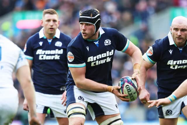 Jonny Gray in action against Italy.