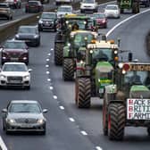 Scottish farmers stage a protest on Edinburgh city bypass over planned changes to inheritance tax. Picture: Lisa Ferguson
