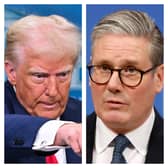 Donald Trump and Sir Keir Starmer both spoke on tariffs on Monday