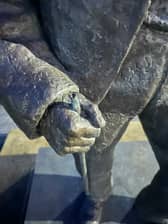 The club that was in the hand of Old Tom Morris has been snapped off for a second time