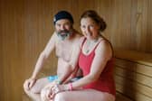 Greg and Jules in the sauna