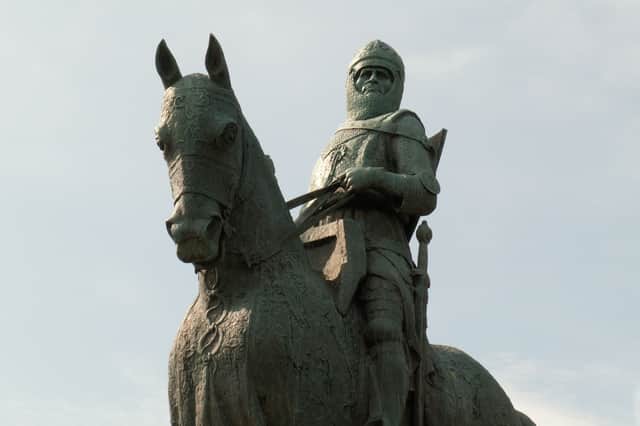 A statue of Robert the Bruce, who led his army to victory at the Battle of Bannockburn in 1314, at Stirling Castle. His last wish was to have his heart taken to the Holy Land. PIC: CC.