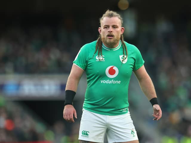Ireland's Finlay Bealham is expected to be fit to face Scotland at Murrayfield on Sunday despite being injured against England in the Six Nations opener. (Photo by David Rogers/Getty Images)