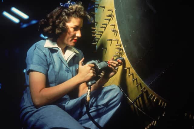 A factory worker at the Consolidated Aircraft Corporation in Fort Worth, Texas, in 1942 (Picture: Howard R Hollem)