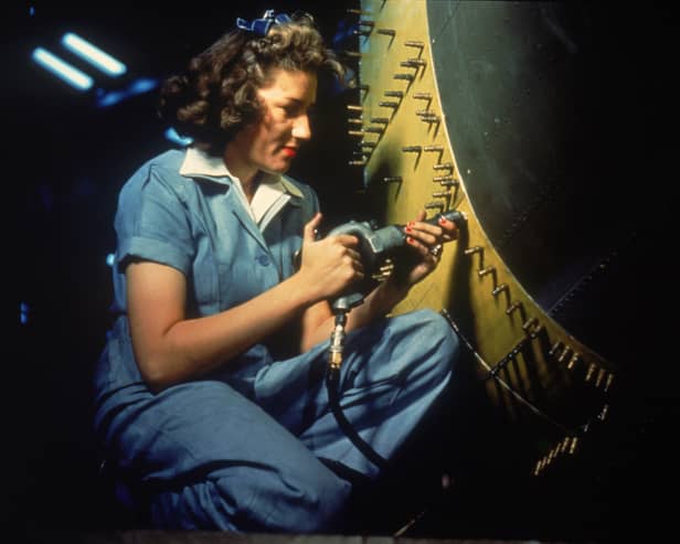 A factory worker at the Consolidated Aircraft Corporation in Fort Worth, Texas, in 1942 (Picture: Howard R Hollem)