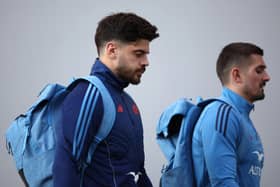 France fly-half Romain Ntamack (left) has been banned for three matches, which can be reduced to two. (Photo by ANNE-CHRISTINE POUJOULAT/AFP via Getty Images)          