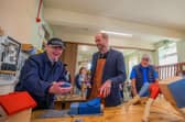The Duke of Rothesay during a visit to Carnoustie and Monifieth Men's Shed, in Angus, to hear how the organisation is helping men and women build a sense of community and learn new skills