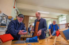 The Duke of Rothesay during a visit to Carnoustie and Monifieth Men's Shed, in Angus, to hear how the organisation is helping men and women build a sense of community and learn new skills